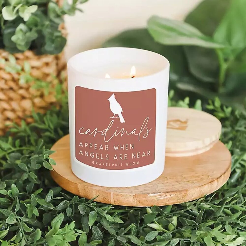 Cardinals appear - 2 wick soy wax jar candle - Sympathy Gift